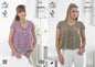 King Cole Ladies Frilled Top & Cardigan Opium Knitting Pattern 4181