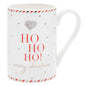 Mad Dots Gift Boxed Christmas Mug Cup with Diamante Heart - Ho Ho Ho