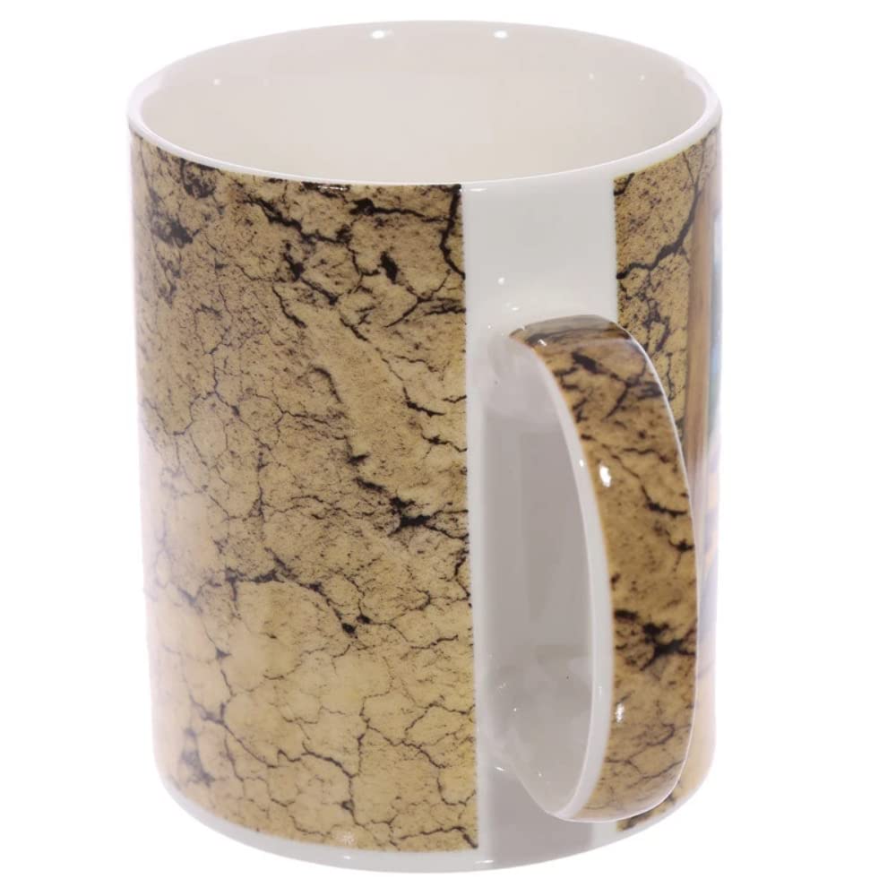 Puckator MUG230 Mug with African Animals Design Porcelain Beige/Blue/Black/Grey