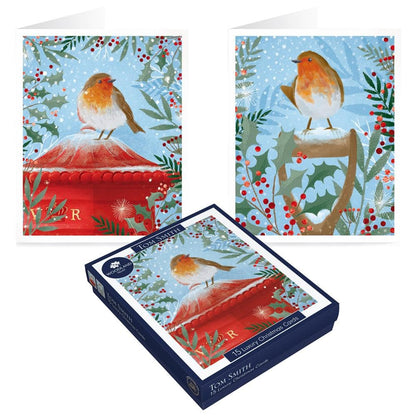 Tom Smith Boxed Christmas Cards Pack - 15 Luxury Xmas Cards with Envelopes and Seals - Recycled Eco Friendly Christmas Card Set