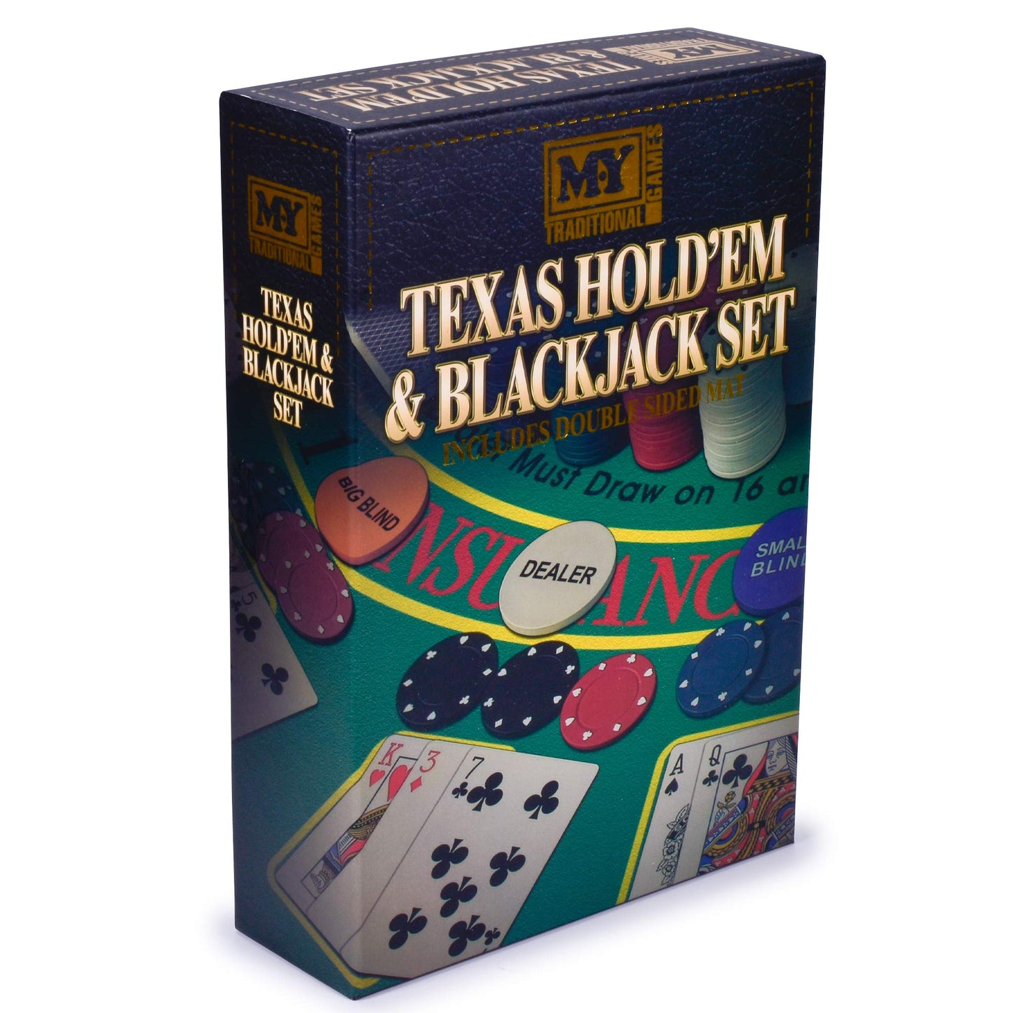 M.Y Texas Hold'em Poker & Blackjack Set - Includes Poker Chips Deck of Cards