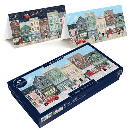 Tom Smith Boxed Christmas Cards Pack - 15 Luxury Xmas Cards with Envelopes and Seals - Recycled Eco Friendly Christmas Card Set