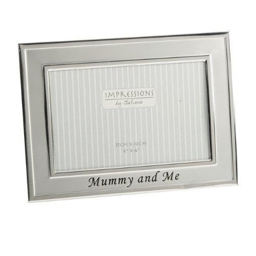 2 Tone Silverplated Oblong Frame "Mummy & Me" 6" x 4"