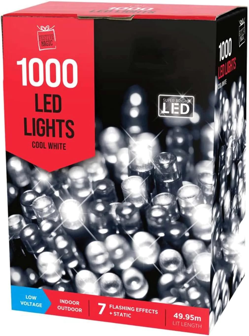Festive Magic 1000 White LED Lights