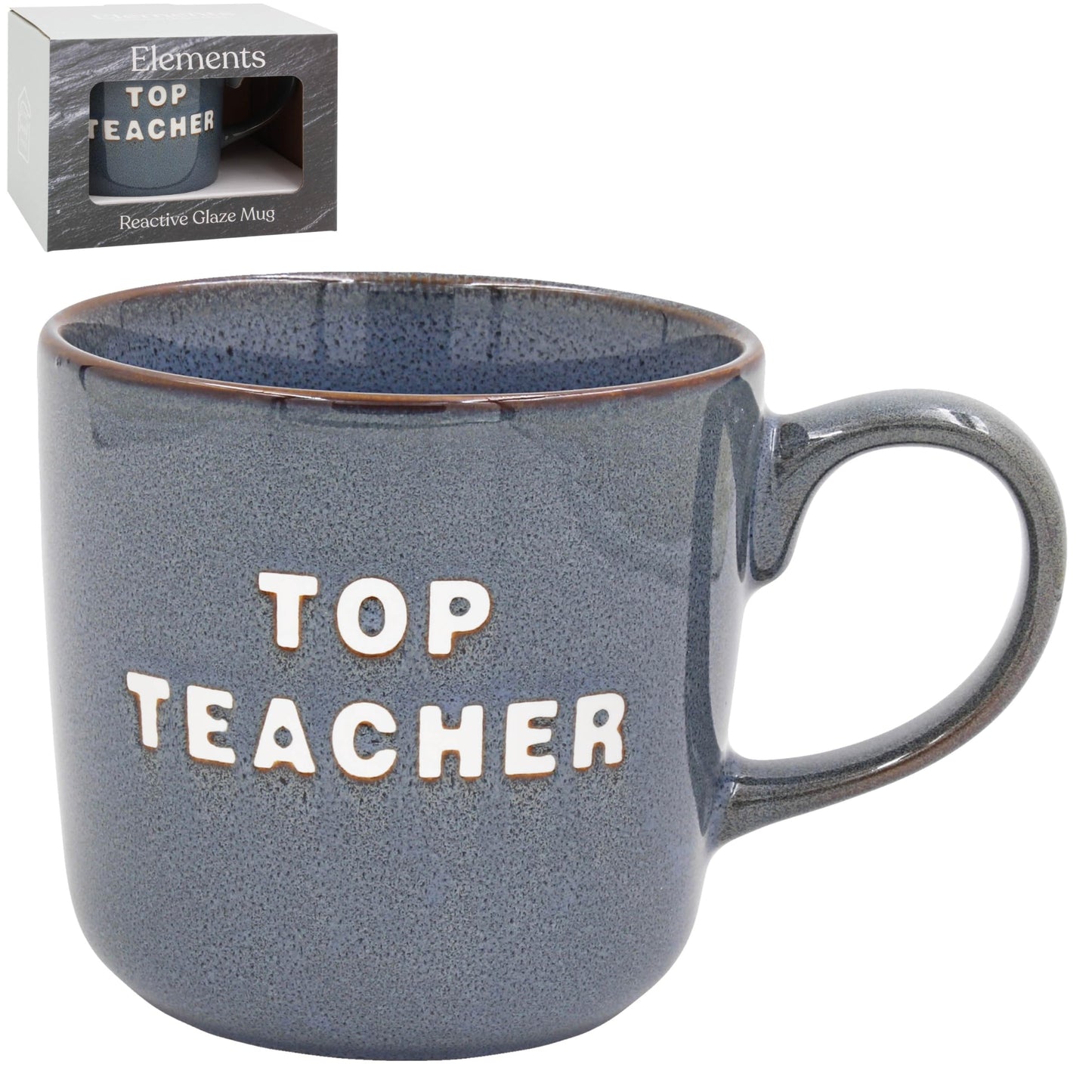 Lesser & Pavey Just Saying Top Teacher Mug Blue/Grey | Appreciation Coffee Mug Gift | Large Tea & Coffee Cup | Thank You Teacher Present | Bone China Everyday Drinkware