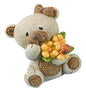 CLUB GREEN Hessian Bear with Bow Flower, Hessian, 5 x 4 x 3.5 cm, 4 per pack