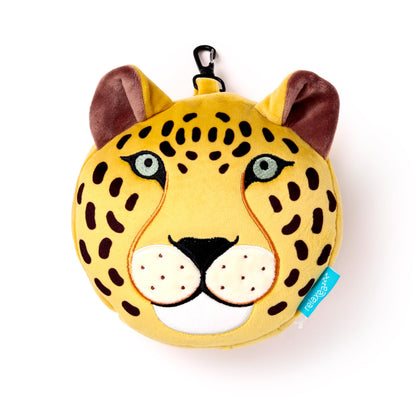 Relaxeazzz Leopard Round Plush Travel Pillow & Eye Mask - Sleep Eye Mask Masks - Kids Travel Accessories For Sleeping Airplane - Flight Plane Neck Pillow Pillows