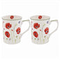 The Leonardo Collection LP94597 Poppy Field Mugs (Set of 2), Fine China, Boxed