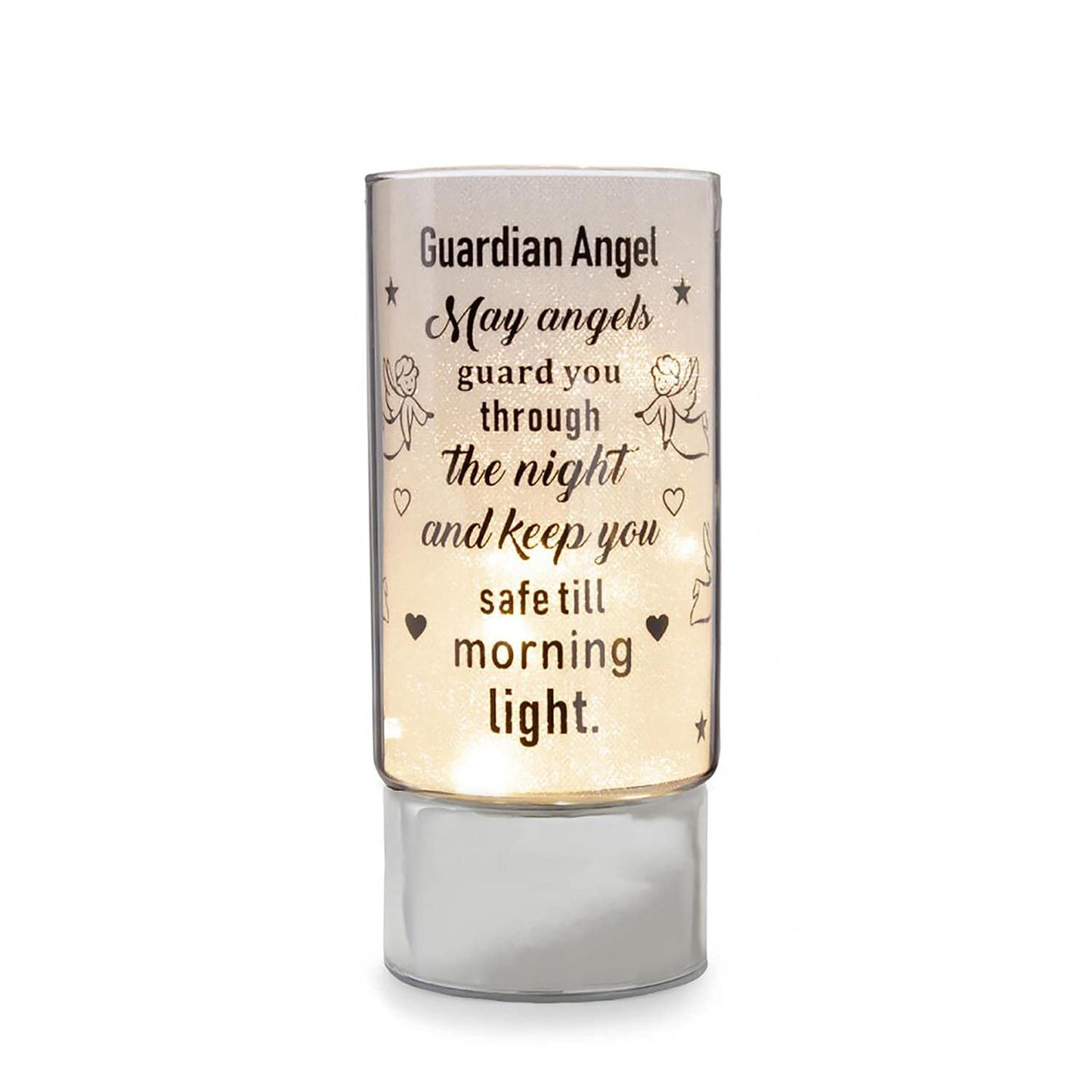 David Fischhoff Memorial Tube Light Mirrored Shimmery Decoration Guarding Angel Tribute