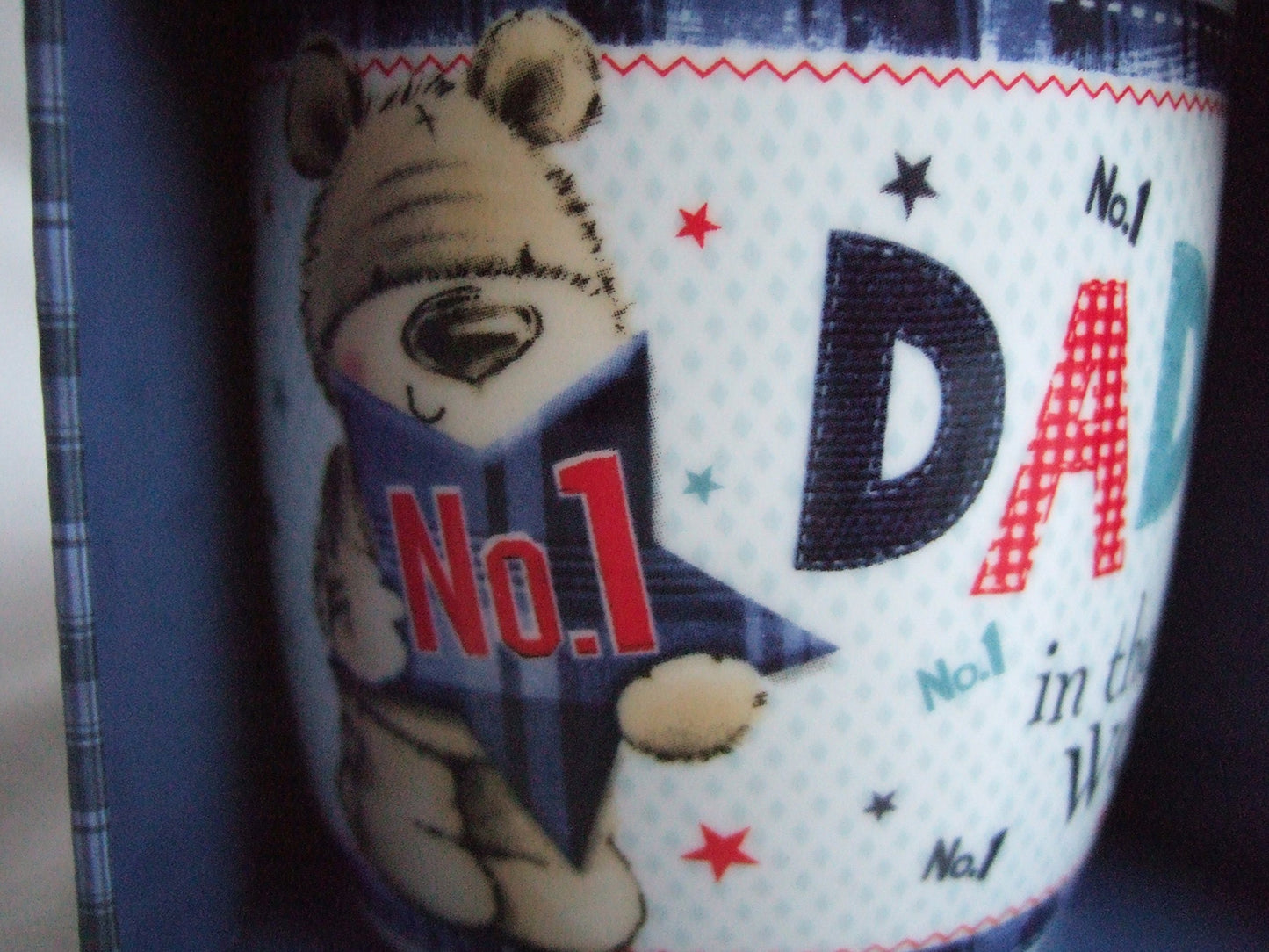 "No 1 Dad in the World" Multi Coloured Cute Sentimental Mug