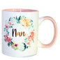 Floral Mug with Gold Foil Wording from Peaches and Cream - Nan