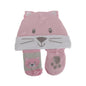 Nursery Time Baby Girls 3 Piece Cat Design Gift Set (0-6 Months) (Pink)