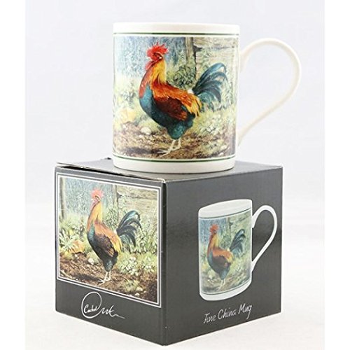 Cachet Cockerel Rooster Farm Animal Fine Art Watercolour China Gift Mug