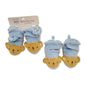 Pair of Baby Slippers with Bear Blue Velvet 6-12 Months