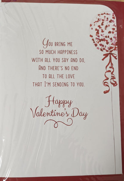 Fiancée Valentines Day Card Art Deco Couple Premium Large Card 7x10 Inch