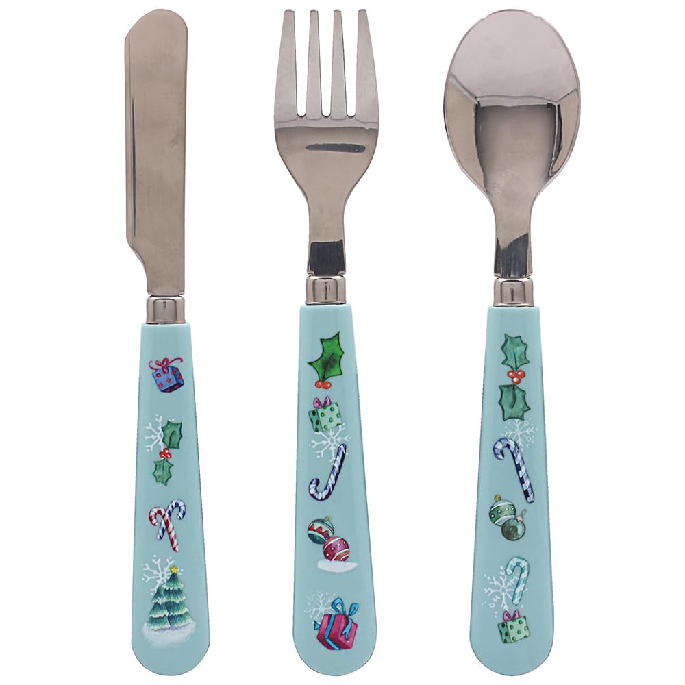 Lesser & Pavey Winter Wonderland Cutlery | Festive Stainless Steel Utensil Set | Christmas Tableware for Holiday Dining
