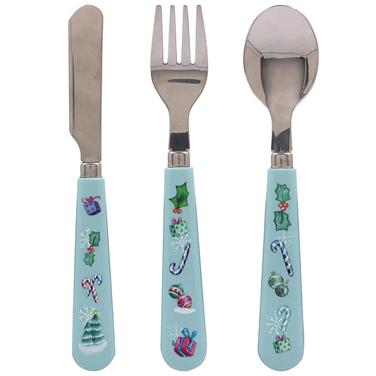 Lesser & Pavey Winter Wonderland Cutlery | Festive Stainless Steel Utensil Set | Christmas Tableware for Holiday Dining
