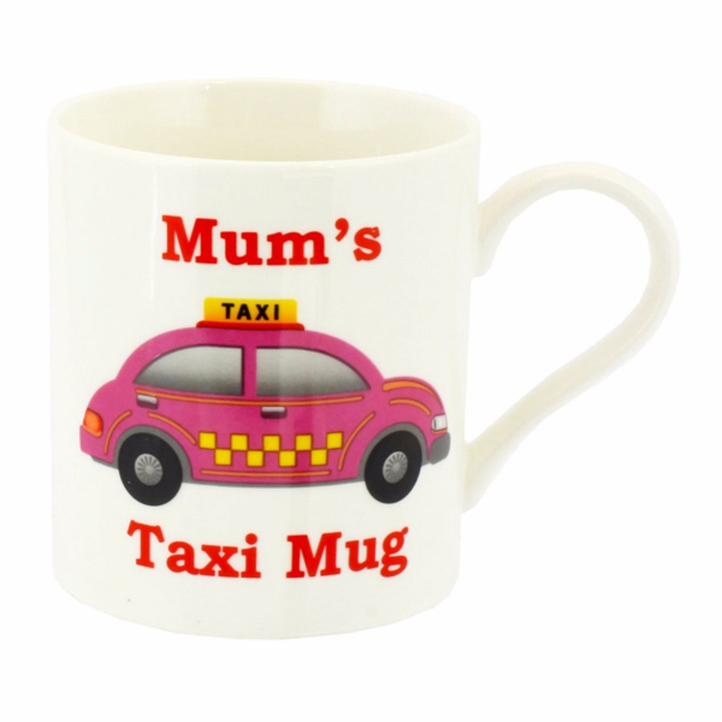 Laser Pavey Mums Taxi Ceramic Boxed Mug (One Size) (White/Pink/Red)