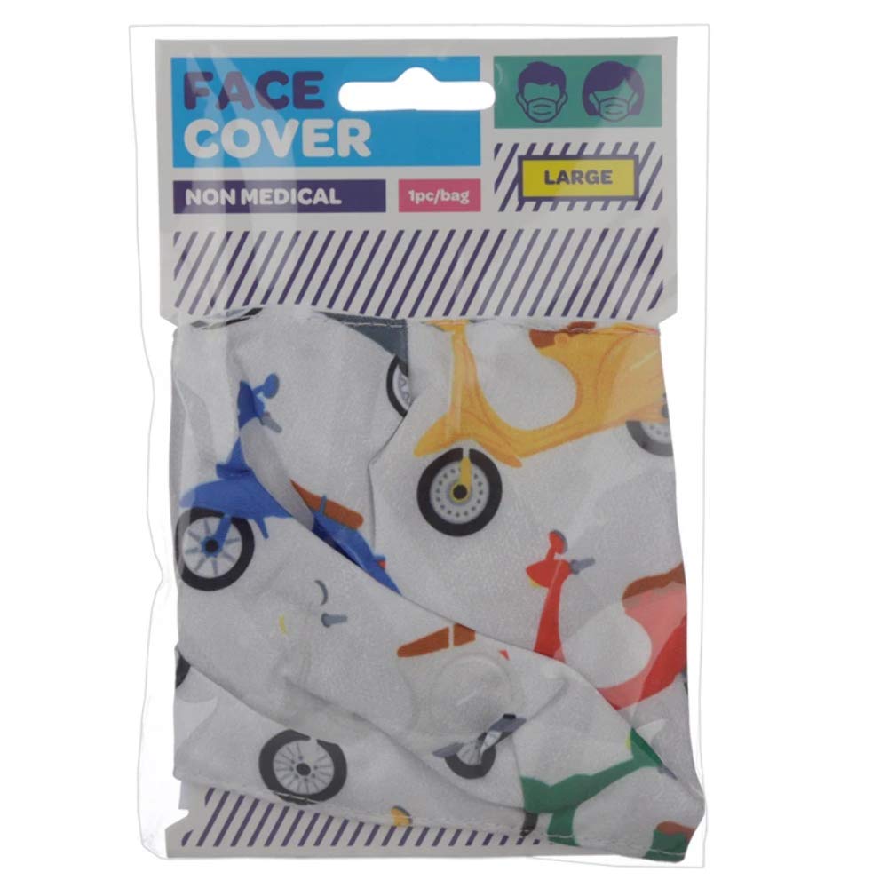 Puckator Reusable Face Covering - Non Medical Large Size Twin Pack (Speed King Scooter)
