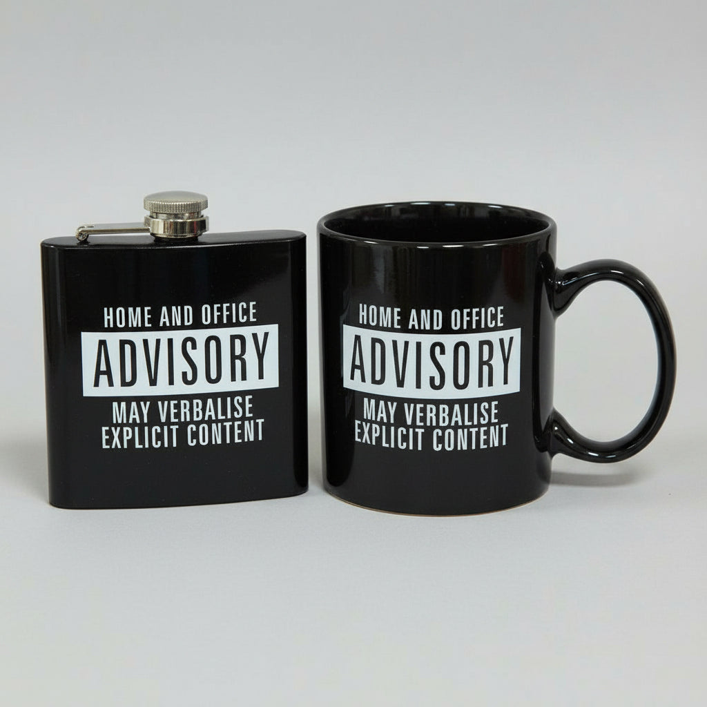Ministry of Humour Mug & Hip Flask Set - Explicit Content