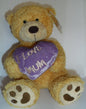 6,5" BONNIE BEAR WITH PURPLE I LOVE MUM HEART - MOTHERS DAY, BIRTHDAY