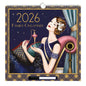 Claire Coxon 2026 Family Organiser Wall Calendar | Large Monthly Planner with 5 Columns, Pen, Wipe-Clean Overlay & Tear-Off Shopping & To-Do Lists |Art Deco Design