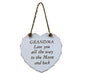 White Heart Plaque - Grandma To The Moon and Back