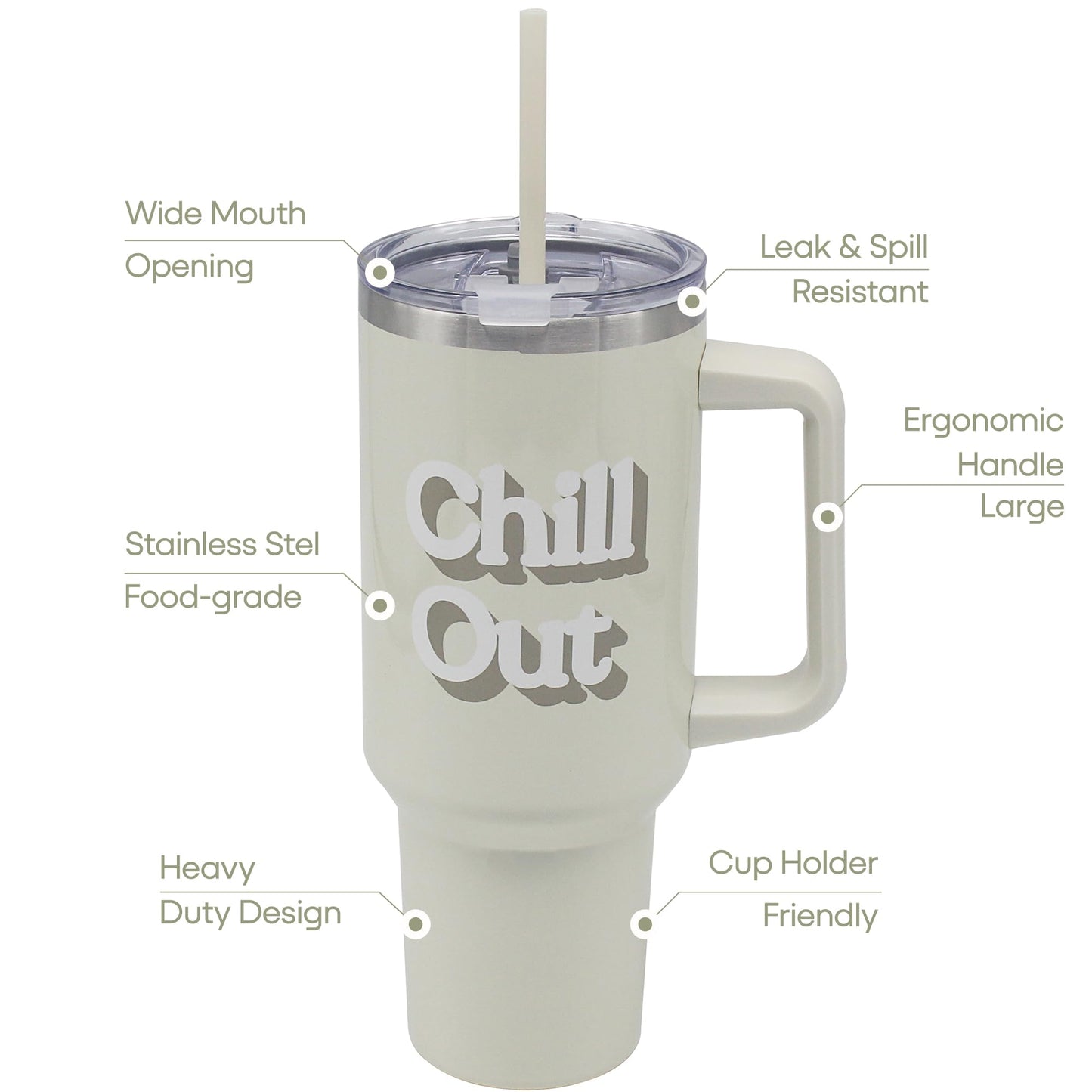 The Leonardo Collection Chill Out Double Walled Stainless Steel Drinks Cup 1200ml for Kitchen | Lovely Coffee Cup Set for Home & Office | Coffee & Tea Cups for Enjoying Hot Drinks