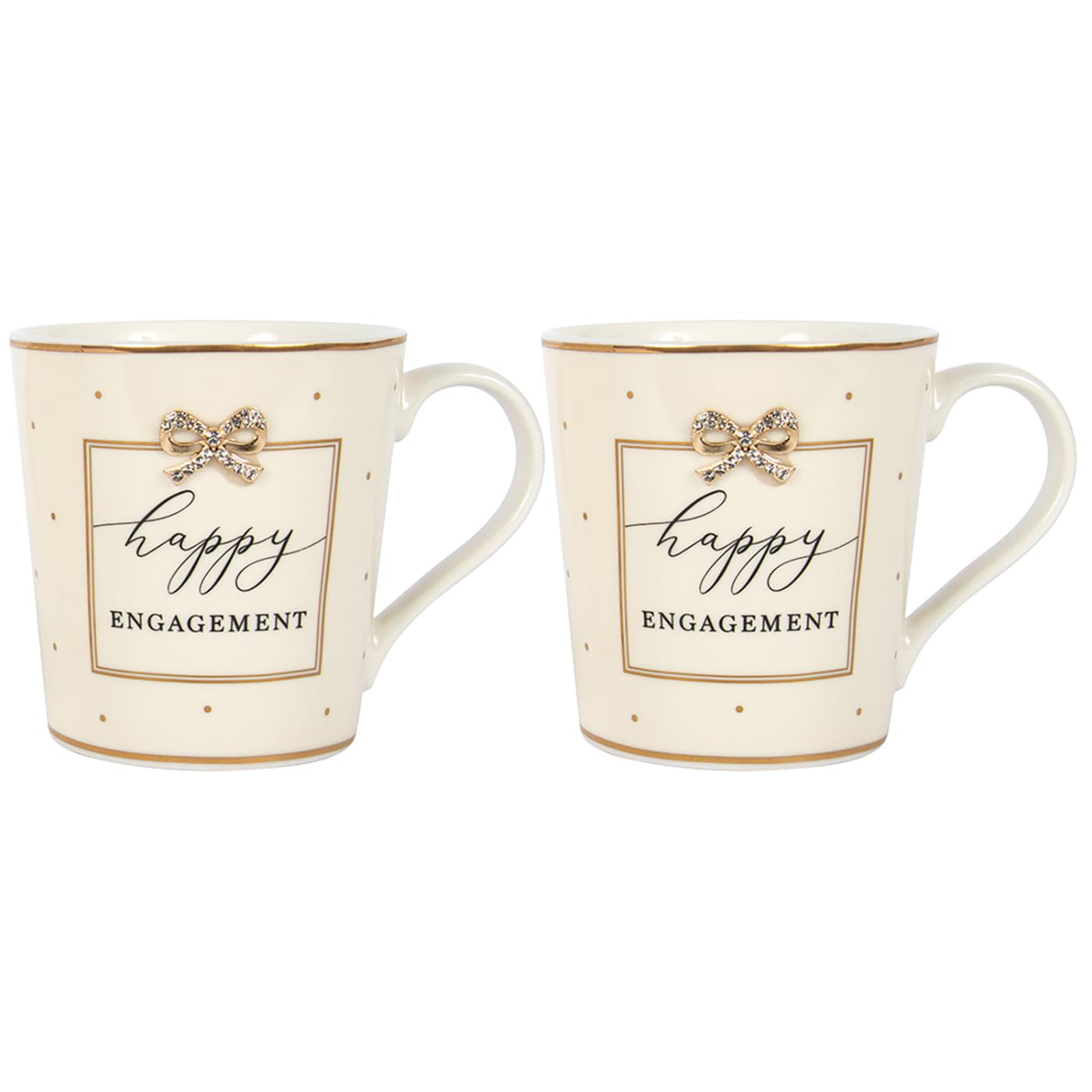 Lesser & Pavey Designer Mug Set of 2 Mugs | Lovely Stoneware Mugs for All Types of Kitchens, Homes or Offices | Great Set of 2 Engagement Mug Set Gift - Madelaine by Hearts Design