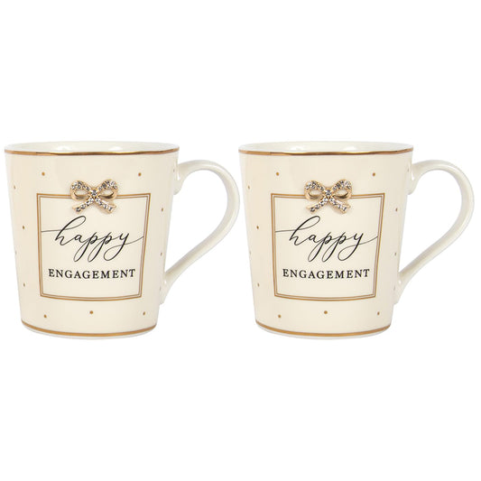 Lesser & Pavey Designer Mug Set of 2 Mugs | Lovely Stoneware Mugs for All Types of Kitchens, Homes or Offices | Great Set of 2 Engagement Mug Set Gift - Madelaine by Hearts Design