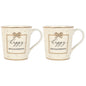 Lesser & Pavey Designer Mug Set of 2 Mugs | Lovely Stoneware Mugs for All Types of Kitchens, Homes or Offices | Great Set of 2 Engagement Mug Set Gift - Madelaine by Hearts Design