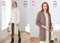 Knitting Pattern Ladies Long Cable Jacket and Long Cable Waistcoat in Forest Aran 5656 King Cole