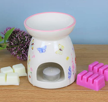 Ceramic Wax and Oil Warmer - Butterfly Garden Design