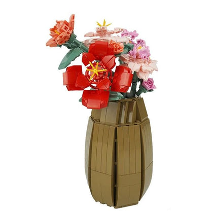 Florist Flower Bouquet Building Block Set Camellia 550 Pieces 26Cm