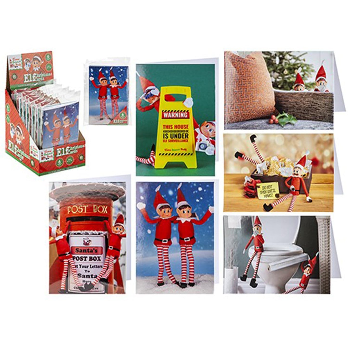 Vibrant Multicolor Photo Child Elf Christmas Cards and Envelopes - (Pack of 6) - High-Quality Material - Perfect for Family & Friends