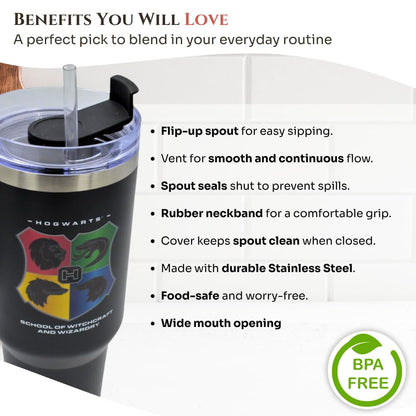 HOX Care Bears - Friendship Insulated Tumbler Stainless Steel Cup with Straw and Handle for Water, Iced Tea, Coffee or Smoothie
