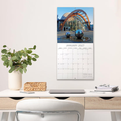 TGSC | Sheffield 2026-2027 Calendar, 16-Month Square Wall Calendar (Sept 2026-Dec 2027), UK Planner with City Photography, Home or Office Organiser | 30 x 30 cm