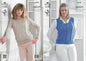 King Cole 4179 Knitting Pattern Slipover and Sweater to Knit in King Cole Opium