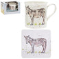 Grey Donkey Fine China Mug & Coaster Boxed Set