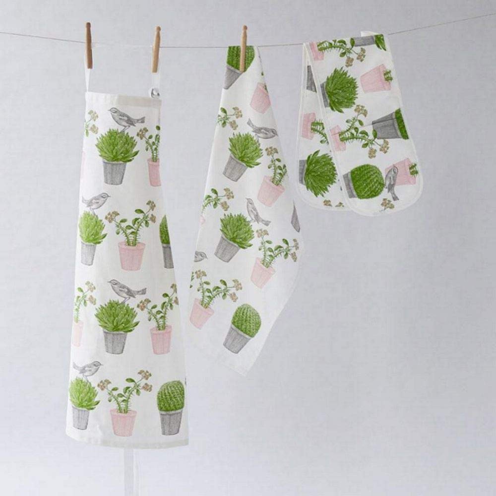 Thornback & Peel Cactus and Bird Design Kitchen Apron Made from Cotton