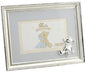 Button Corner Silverplated Photo Frame with Blue Mount 6"x4"
