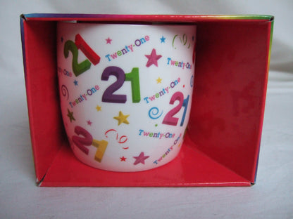21st Birthday Ceramic Mug in presentation box