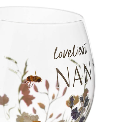 Widdop and Co The Cottage Garden Floral Gin Glass - Loveliest Nan