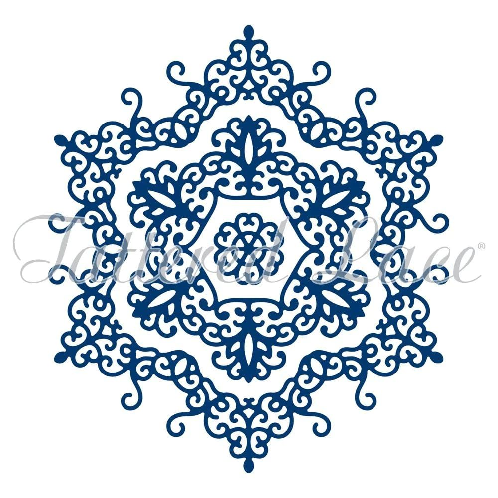 Tattered Lace Snowflake Doily, Metal, Silver, 9.8 x 11 x 0.02 cm