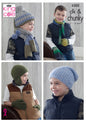 King Cole 5202 Knitting Pattern Boys Hats Scarves Gloves and Mittens in Riot DK & New Magnum Chunky