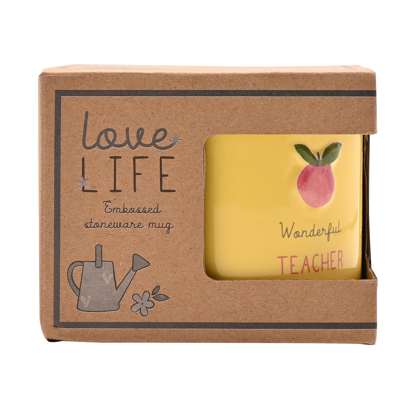 Celebrations - Love Life - 'Wonderful Teacher' Birthday/End of Term School Celebration Ceramic Mug - Kitchen Gifting and Homeware for Tea, Coffee & Hot Drinks - 330ml / 11.15oz.