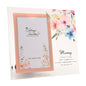 Floral Glass Photo Frame with Wording and Holds 4'x6' Photo