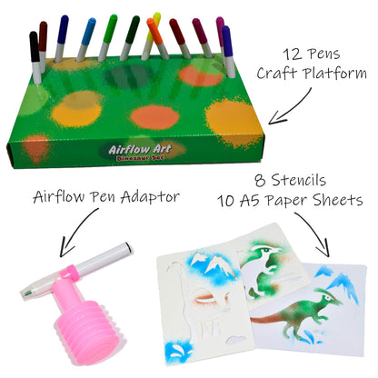 Dinosaur Airflow Pens | Airflow Art Set | Kids Airflow Pens | Kids Arts and Crafts