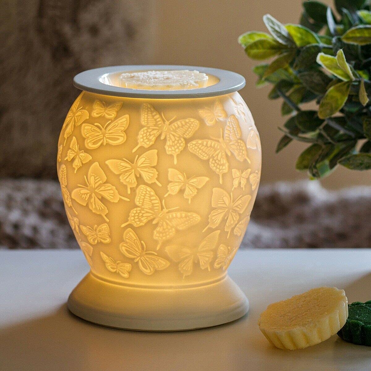 The Leonardo Collection Desire Butterflies Design Ceramic Electric Lamp Wax Melt Oil Burner, Multicolor, Medium, JNS_478750