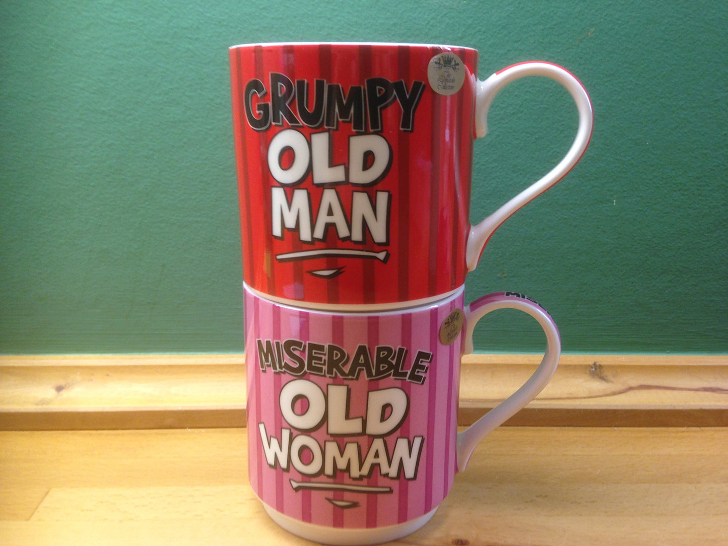 Grumpy Old Man & Miserable Old Womam Set of 2 mugsC211